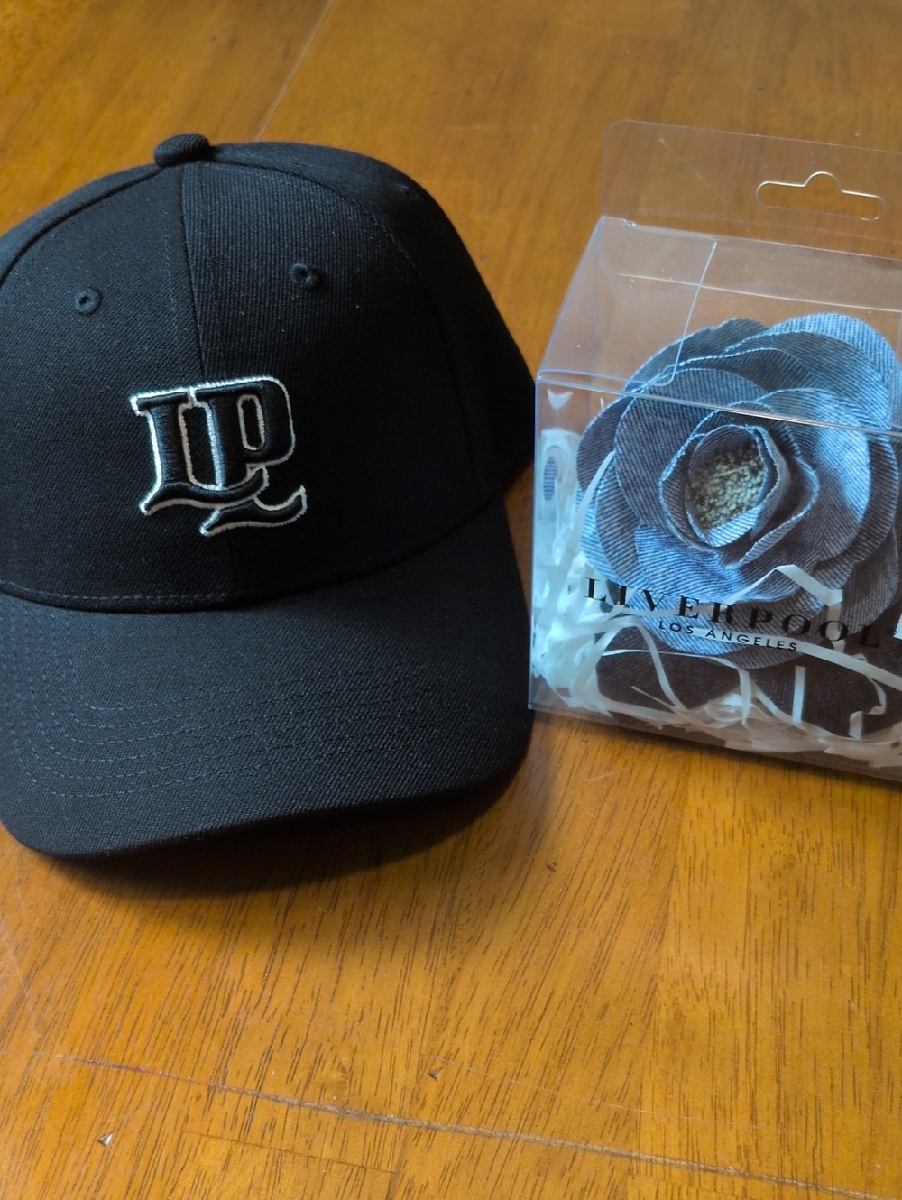 2 New Liverpool Items Denim Floral Brooch & BB Hat